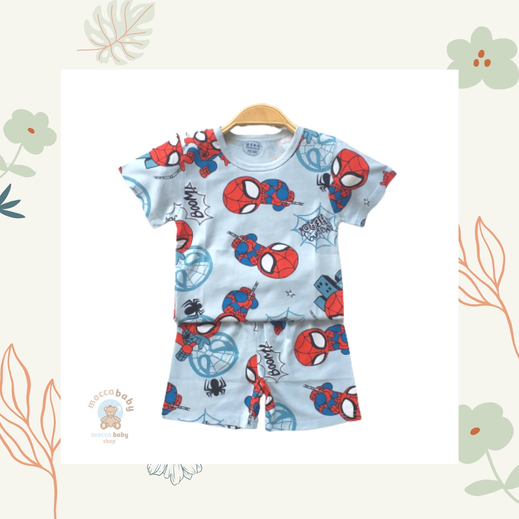 MBSS - Setelan Bayi Pendek FULLPRINT KL / Baju Anak Unisex Setelan Pendek Anak / Baju Bayi Import A123