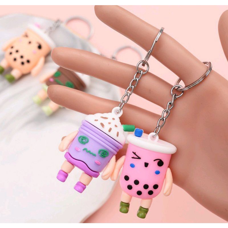 BLESSHOP Gantungan Kunci Boba Keychain Korea Lucu