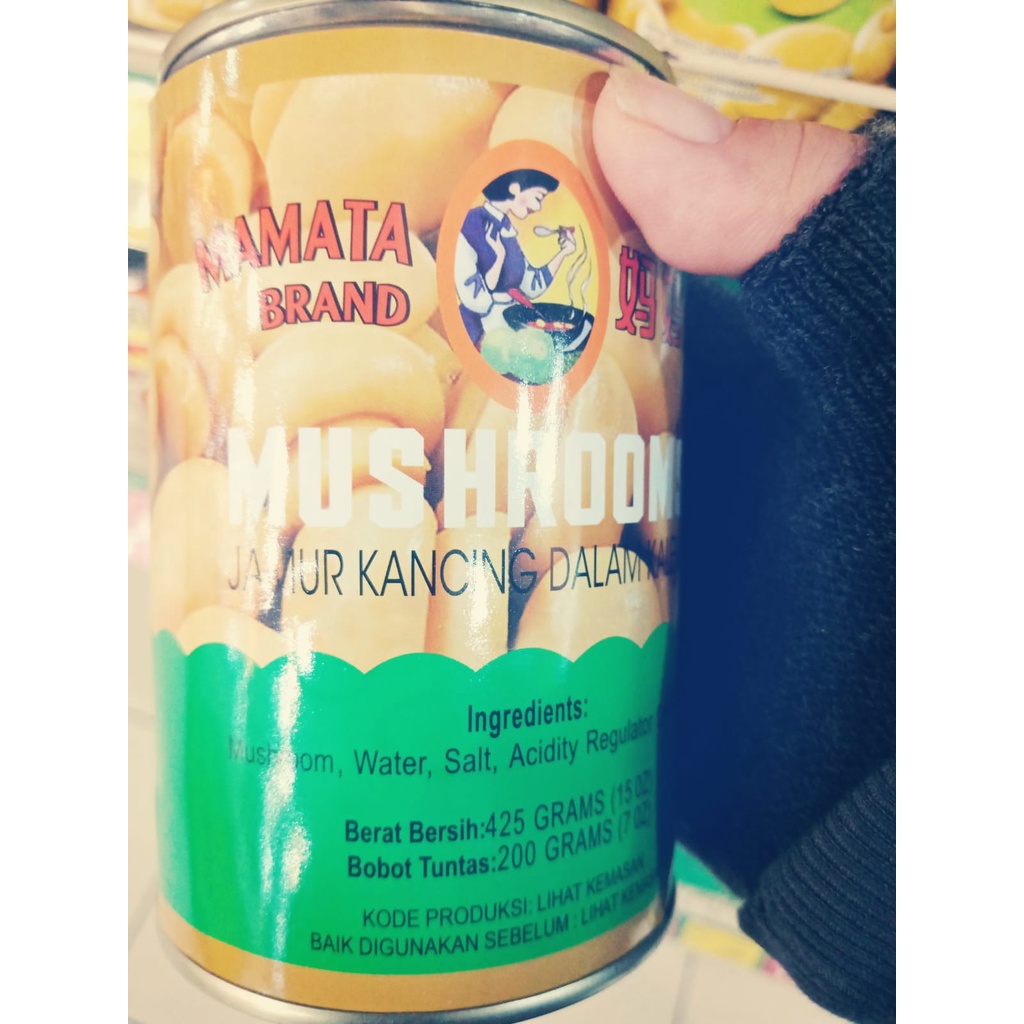 

Jamur Kaleng Mamata Brand Mushroom BESAR