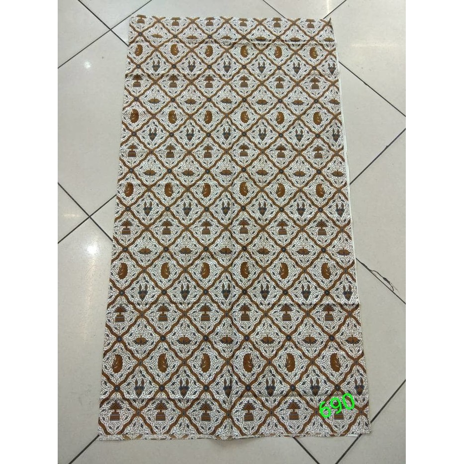 Kain Panjang Cap Cent Motif Jogjaan Putih I - Putih