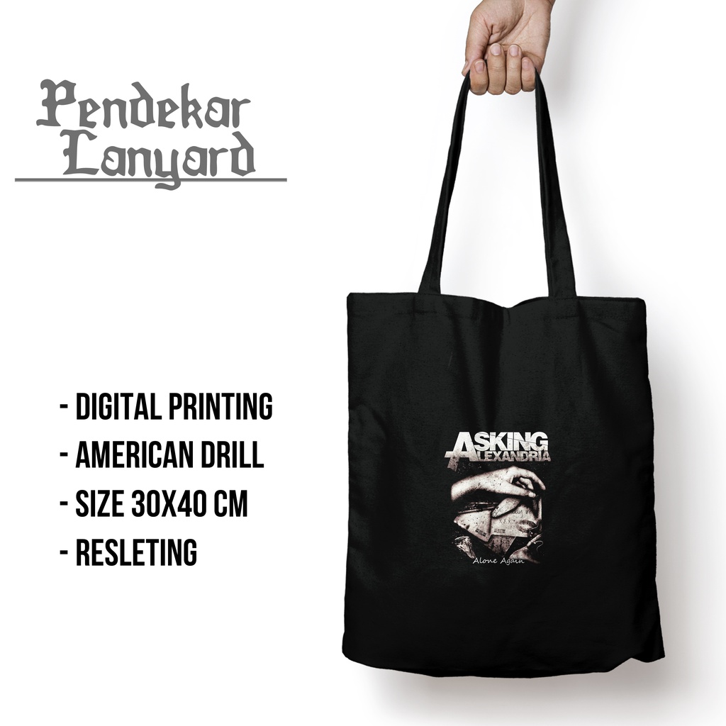 ASKING ALEXANDRIA Totebag Band Musik Tas Sekolah Kuliah Jinjing Pria Wanita Kekinian