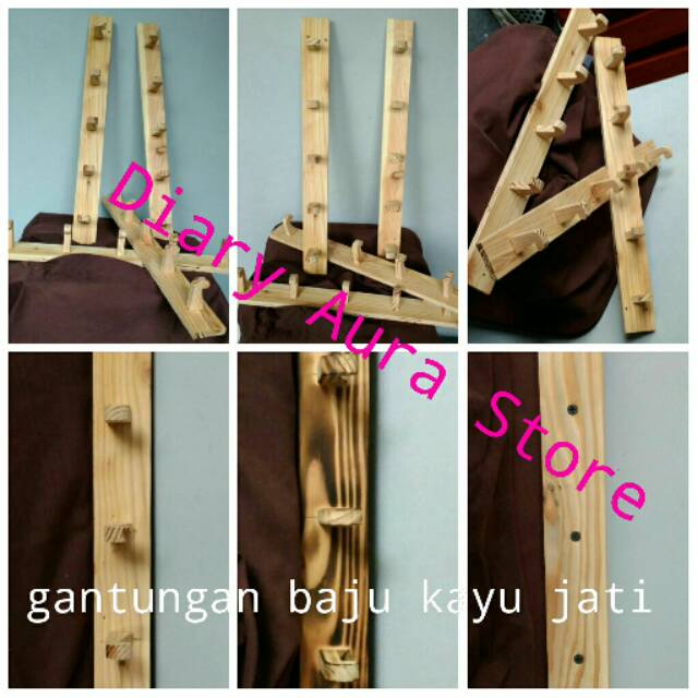 Gantungan Baju Kayu - Gantungan Baju kayu jati belanda - gantungan baju kayu