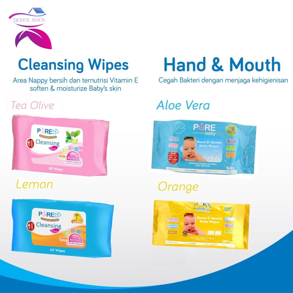 Pure BB Baby Wipes Hand and Mouth &amp; Baby Cleansing Tissue