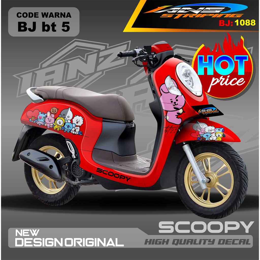 STIKER DECAL SCOOPY FULL BODY MOTOR / STICKER  SCOOPY MODEL TERBARU BT21 / STICKER SCOOPY 2020 2021 2022