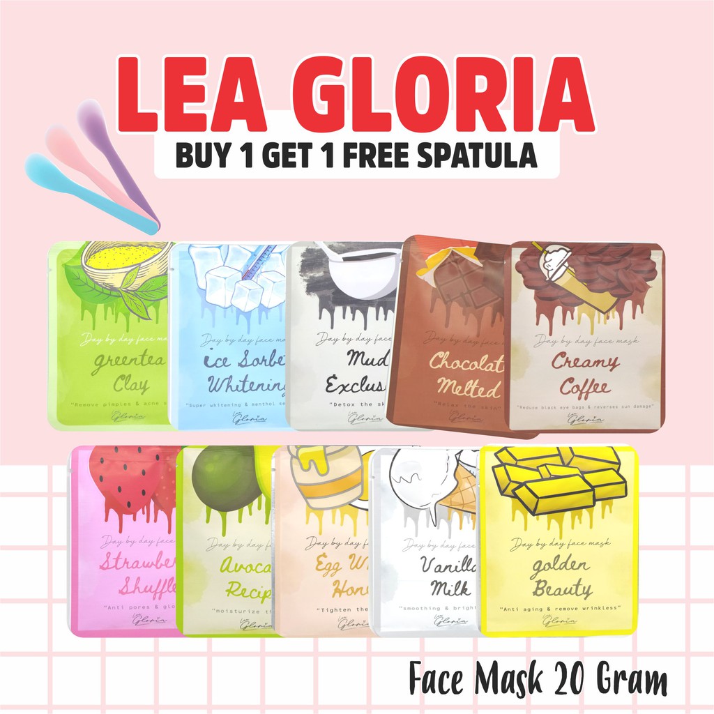 Masker Lea Gloria 20gr Masker Wajah Bubuk By Lea Gloria Original BPOM Face Mask FREE BUBBLE Original