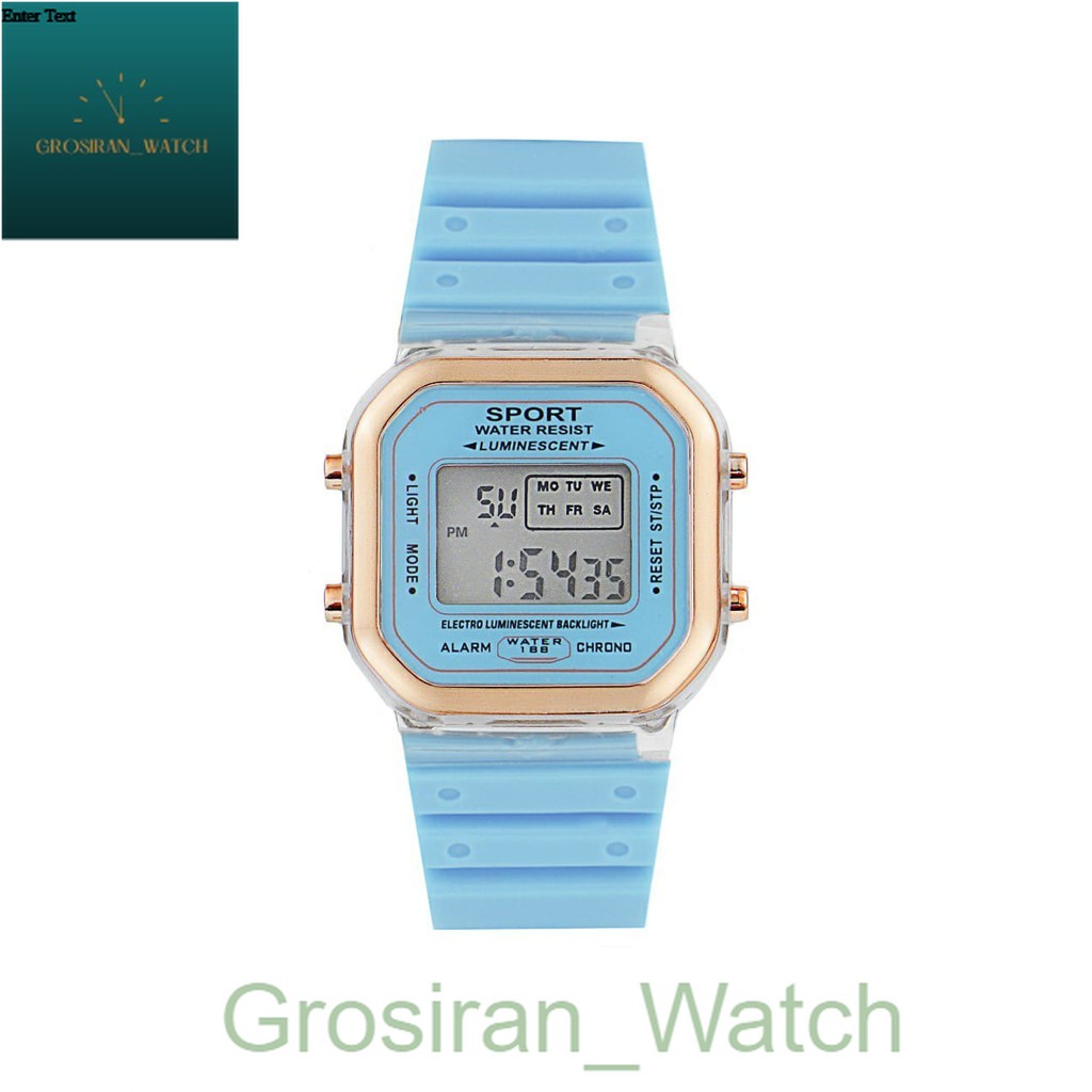 Jam Tangan Wanita Fashion Korea SS-12 Style Digital Sports kotak [G_W]