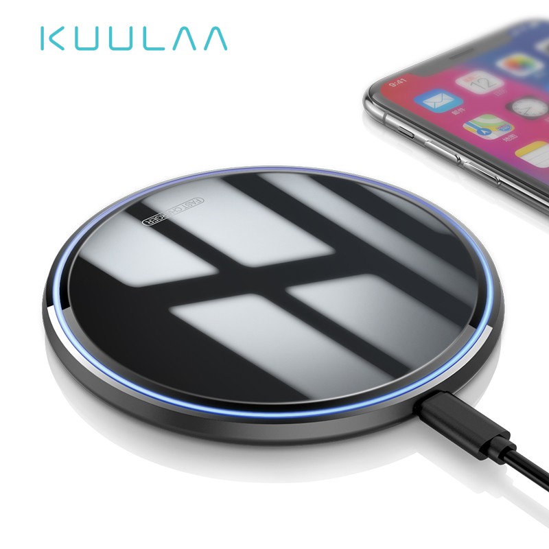 

KUULAA 10W Qi Pad Charger Wireless Wireless untuk iPhone / Samsung / Huawei / Xiaomi / Android