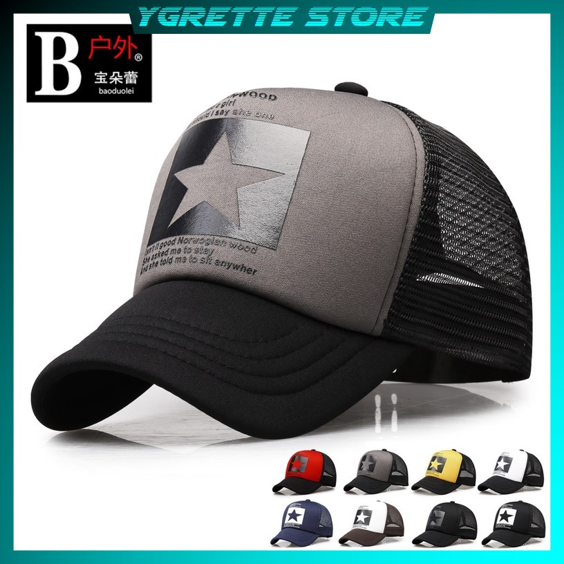 Ygrette - Rhodey Topi Trucker Baseball Star Quick Drying Mesh JARING STAR