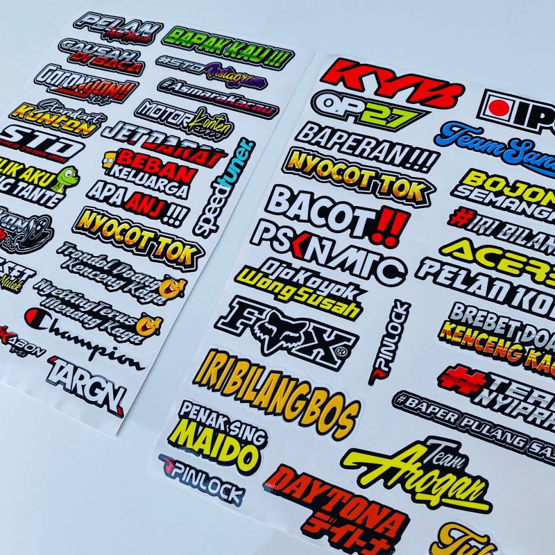 Sticker Sponsor Racing RCB Laminasi Glossy Cutting Vol 1-5