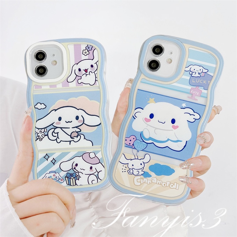 Redmi 12C A1 10C 10A 10 9 9A 9C 9T Note 11 Pro+ 11s 11 10s 10 9s 9 8 Pro Xiaomi Poco X4Pro X3 Pro X3NFC M4 F3 Mi 11 Lite 10TPro Cute White Rabbit Wavy Edge Phone Case TPU Soft Cover