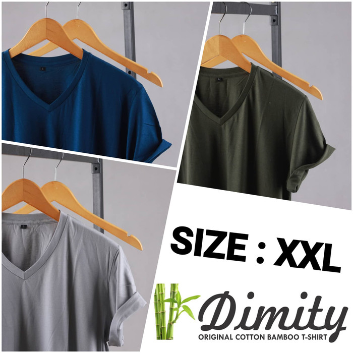 Kaos Polos Katun Bambu V-NECK (Cotton Bamboo) XXL