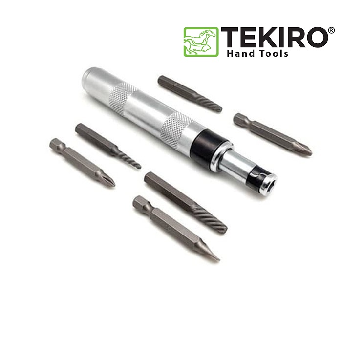 TEKIRO OBENG KETOK SET 7 PCS MINI TEKIRO MINI MATA IMPACT DRIVER AND EXTRACTOR 7PCS KECIL