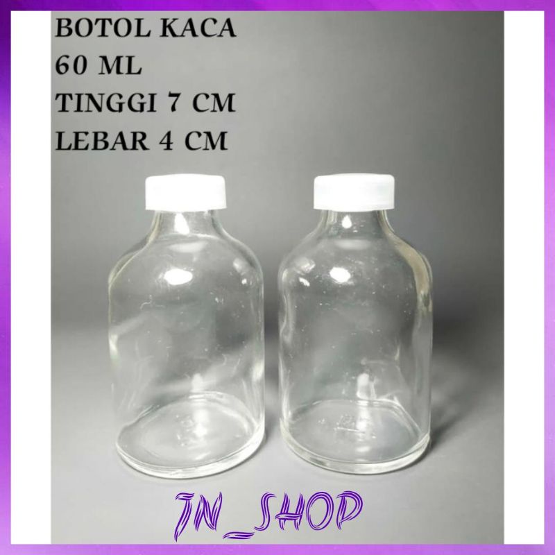 Botol Kaca Asi Vial 60 ml Tutup plastik kedap udara reed diffuser Botol Multifungsi Botol Kaca Asi 50 ml mulut kecil 100% New