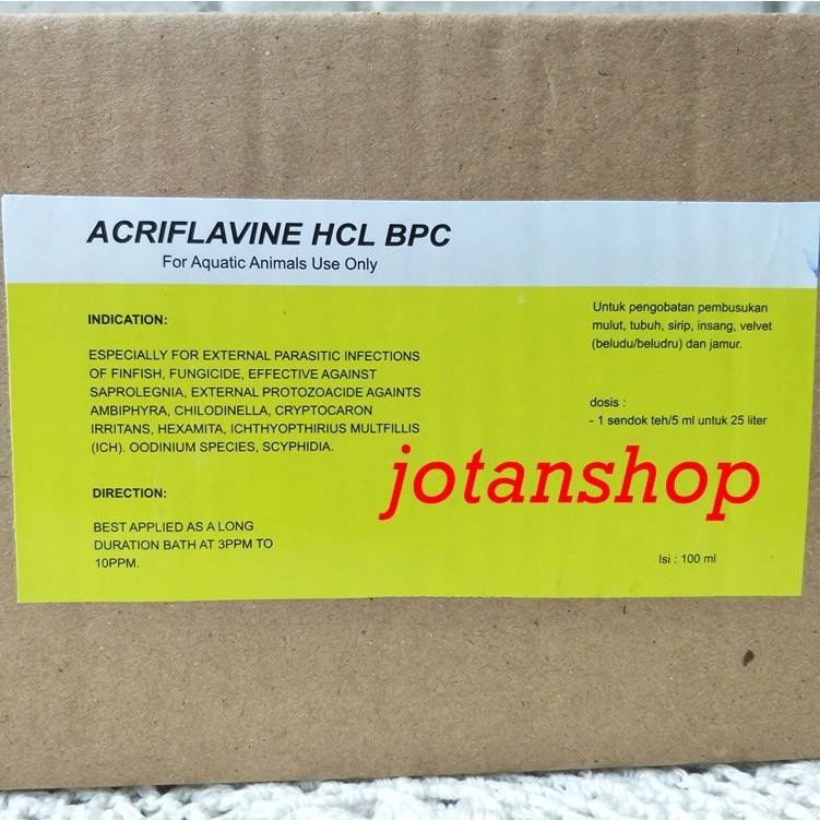 ACRIFLAVINE HCL BPC Obat Luka ikan aquarium aquascape 100 ml cair 100ml