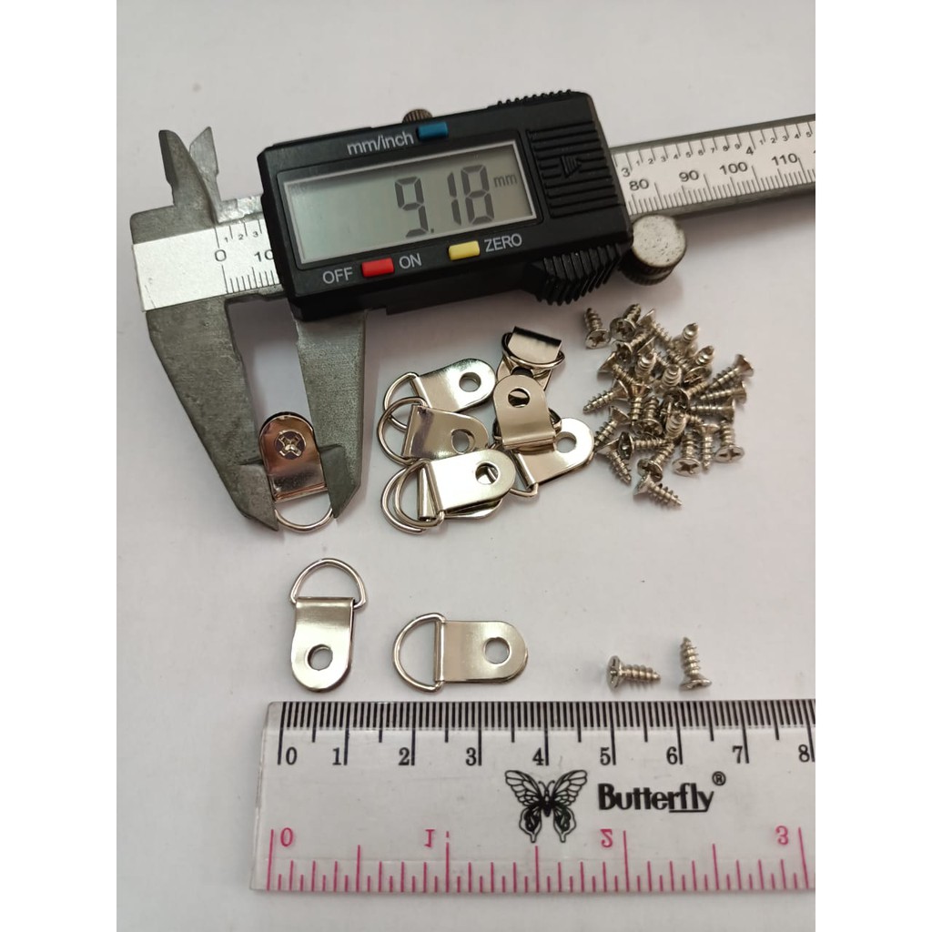 [144 set] gantungan bingkai foto 1cm + sekrup 6mm nikel / gantungan bingkai dengan sekrup