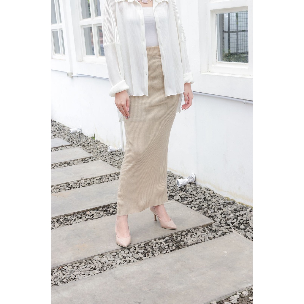 Aline span plisket skirt | rok wanita | bawahan muslim wanita-2