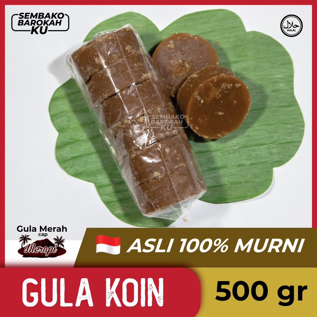 

Gula Jawa 500 gr / Gula Merah / NIRA Kelapa 100% ASLI MANIS ALAMI koin