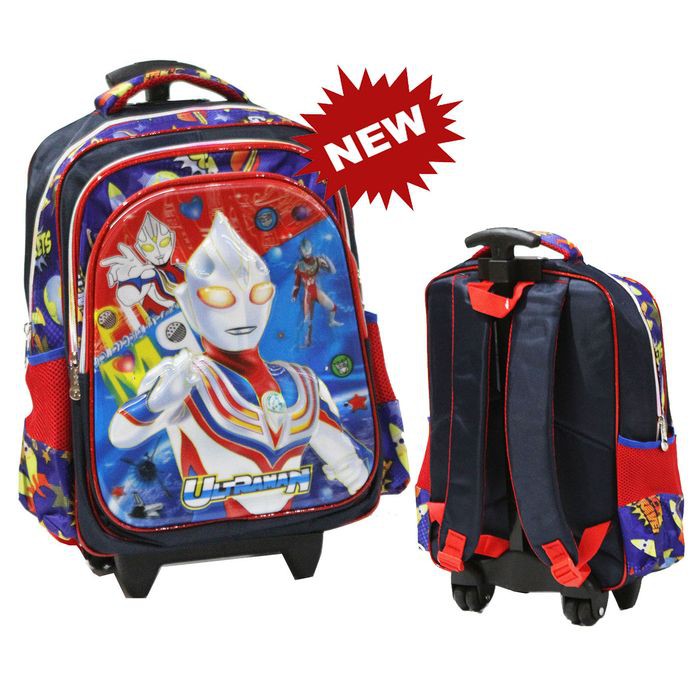 PROMO TERBAIK Tas Trolley Anak Sekolah SD ULTRAMAN 5D Import- NO LAMPU