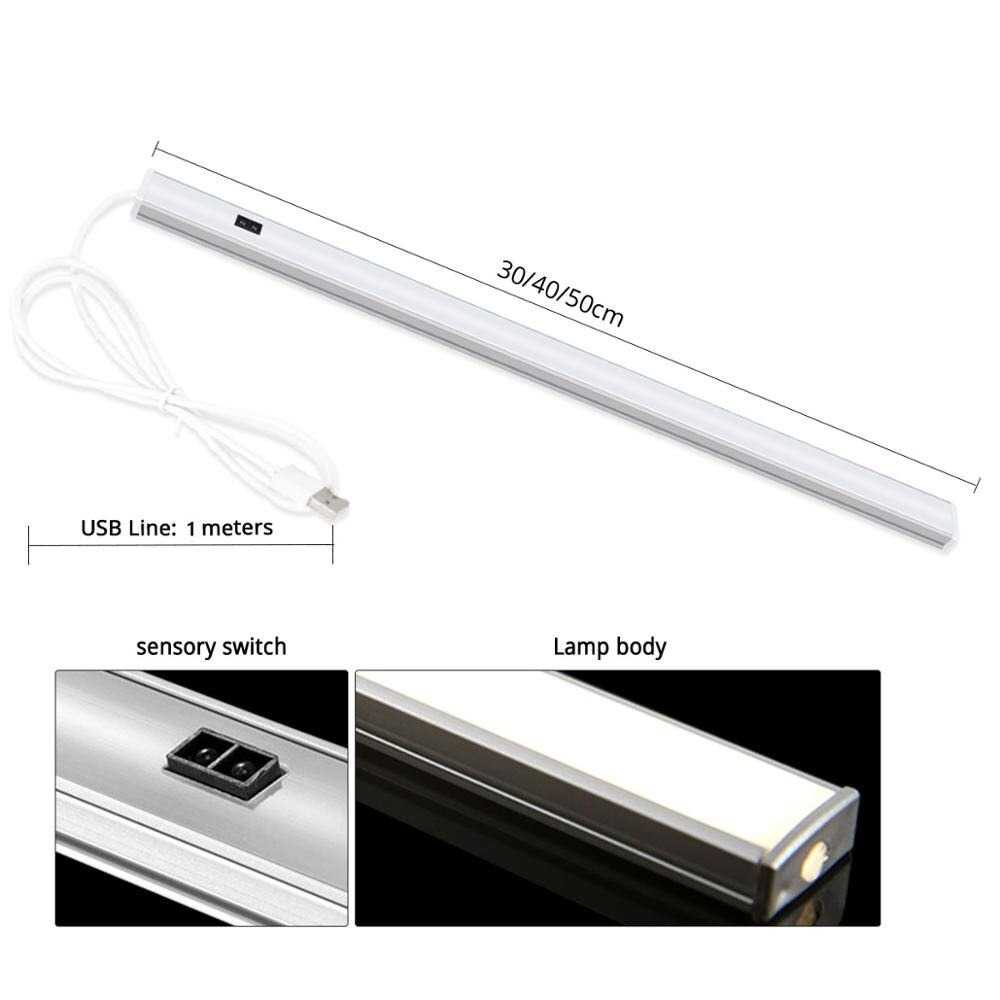 AIMENGTE Lampu LED USB Sensor Deteksi Cahaya Under Cabinet 50CM D2835