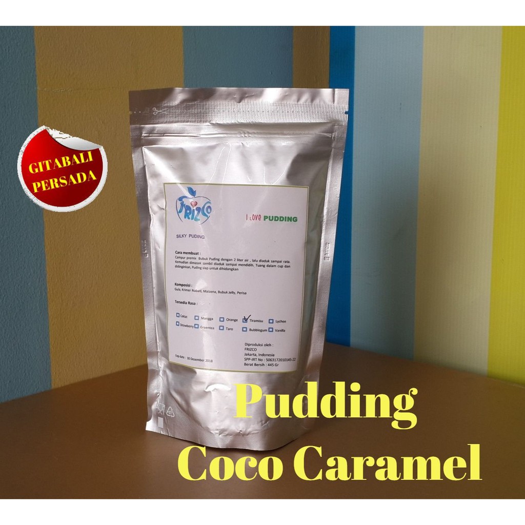 

Bahan FRIZCO SILKY PUDDING COCO CARAMEL podeng, puding 445gr FRIZSCO PUDING MOIIA PUYO SUTRA bubuk serbuk tepung puding instan premix