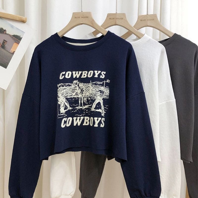 COD | Cowboys Sweater Oversize Matt Fleece Tebal Premium OOTD Remaja Wanita