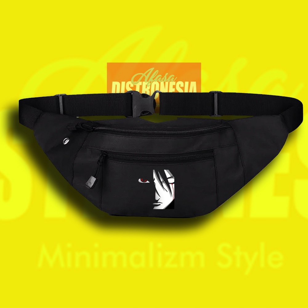 Tas Uchiha Sasuke / Waistbag Anime Uciha Itachi Tas Selempang Mata Sharingan mangekyu