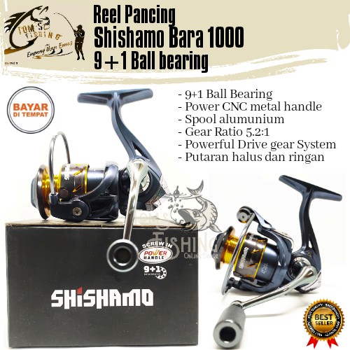 Reel Pancing Shishamo Bara 1000 (9+1Bearing) Power Handle