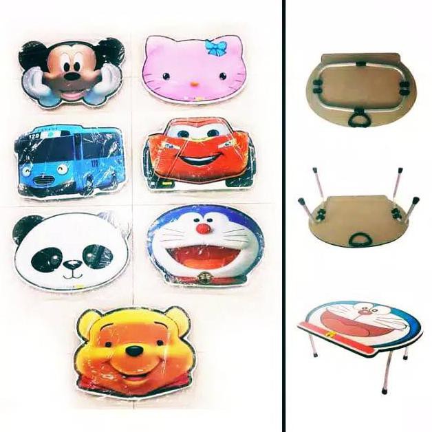 MEJA BELAJAR MEJA LIPAT KARAKTER ANAK PORTABLE KLEM BESI