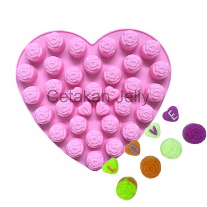 Cetakan Coklat / Puding Roses With Love