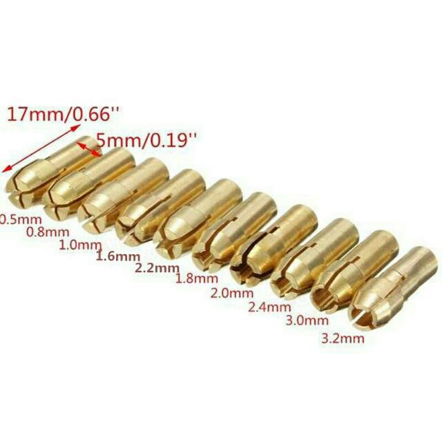 10 PCS CHUCK BOR MINI DRILL
