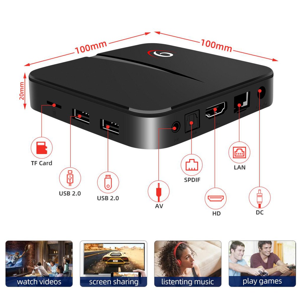 Alat Mengubah TV LED menjadi Smart TV / Smart TV Box Media Player Android 9.0 4K 2/16GB