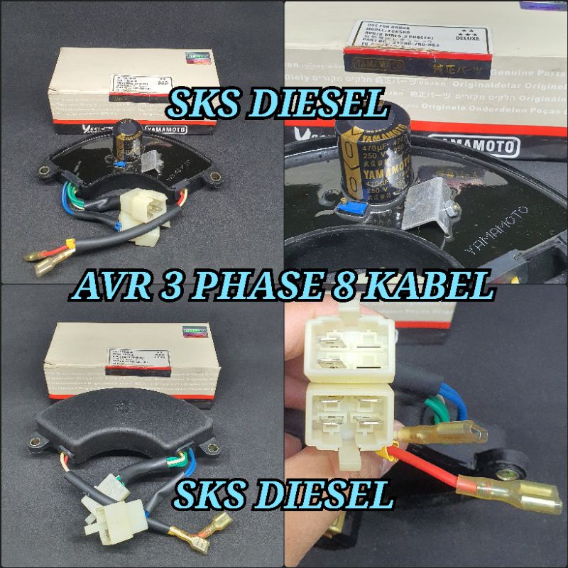 AVR Genset 3 Phase 8 Kabel 250V 470UF Oval Kipor 8KVA 10KVA