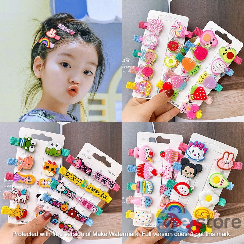 Jepit Rambut Anak Set 10Pcs Model Kartun Hairpin Rambut Cewek HairClips Perempuan