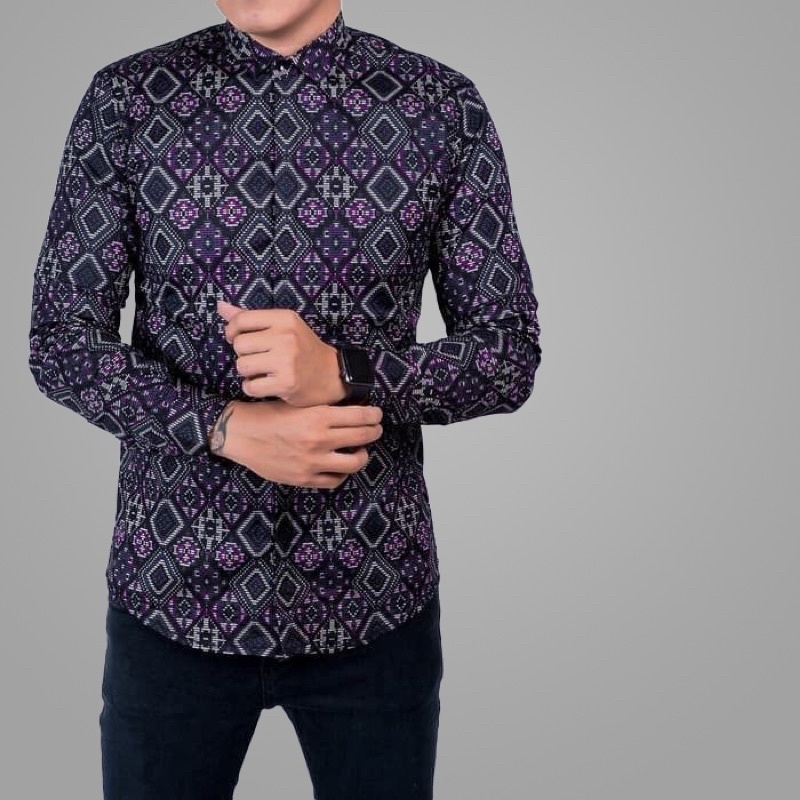 DGM Fashion   New Arrival Distro Batik Pria Bordir Sogan Batikaf Notoarto Batik Ipnu-Ippnu Hem Pria-HITAM 5818