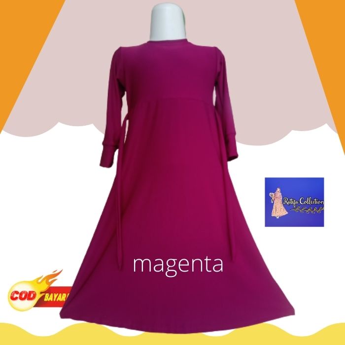 Gamis Jersey Anak 1-2 tahun Baju Muslim Anak Perempuan Gamis Terbaru Polos |By Ratifa collection