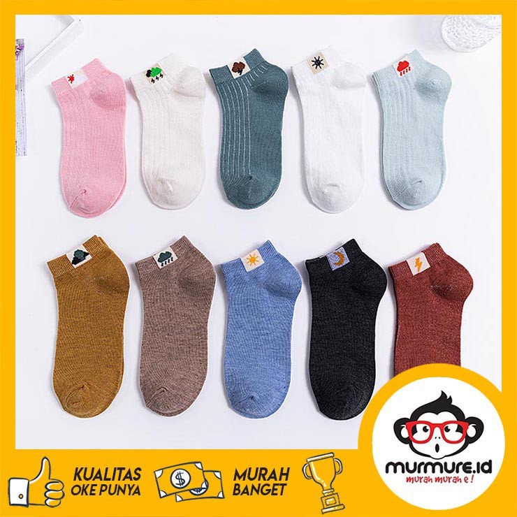 MURMURE.ID | KAOS KAKI POLOS CUACA ALA KOREA IMPORT DAISY ANKLE SOCK WANITA CS018 CS074 CS075-1
