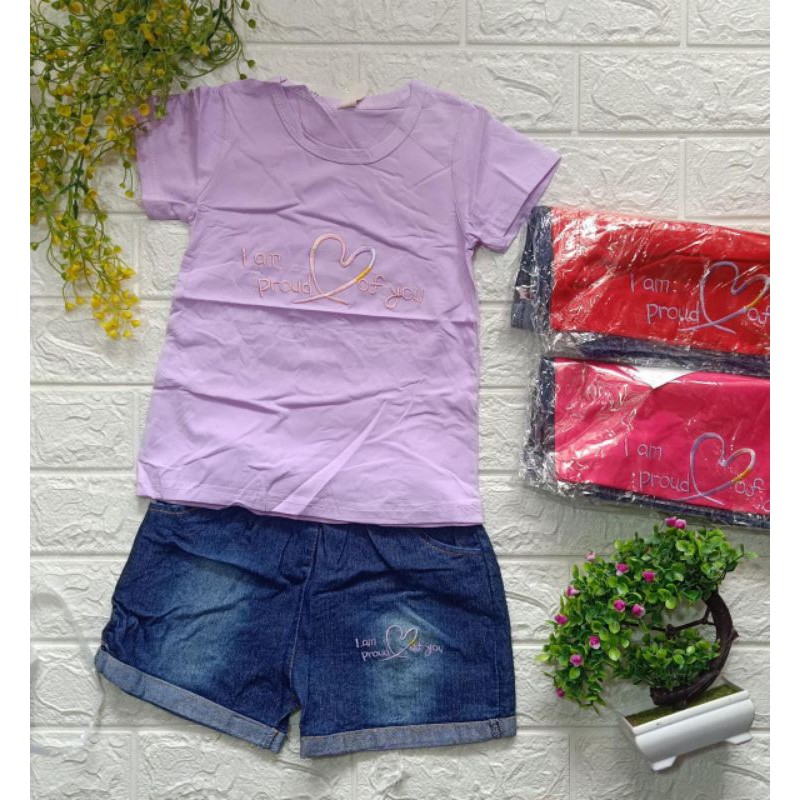 baju setelan baju anak perempuan import sz 1-4 th celana Levis
