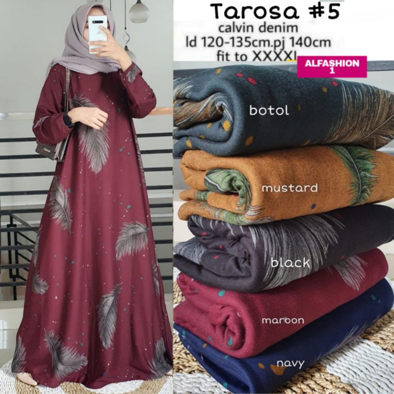 BAJU GAMIS JUMBO TAROSA BELINA MAURA LD 120 130-3