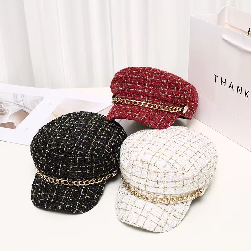 Topi Baret Oktagonal Gaya Korea Retro Untuk Wanita Dan Pria Import