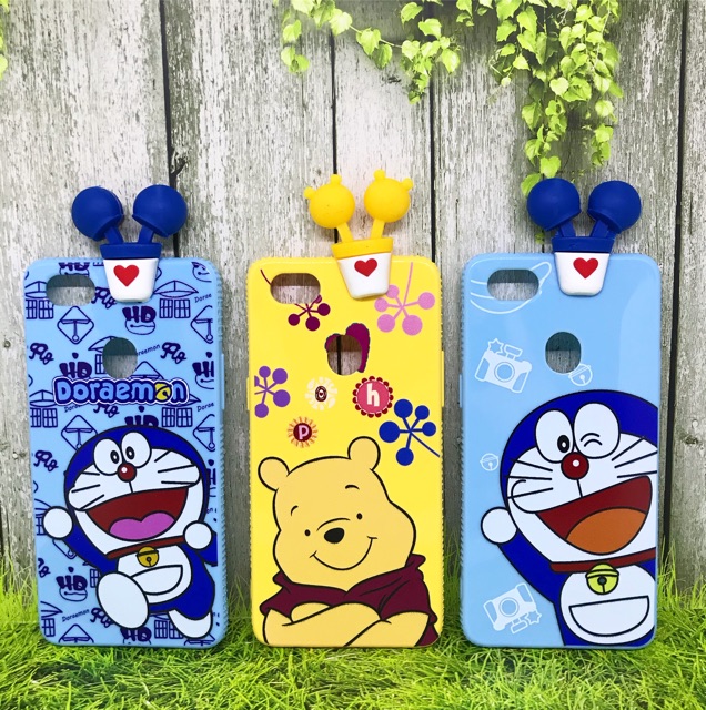 Softcase case boneka intip manjat OPPO A83 A71  double head hellokitty mickey doraemon stitch pooh