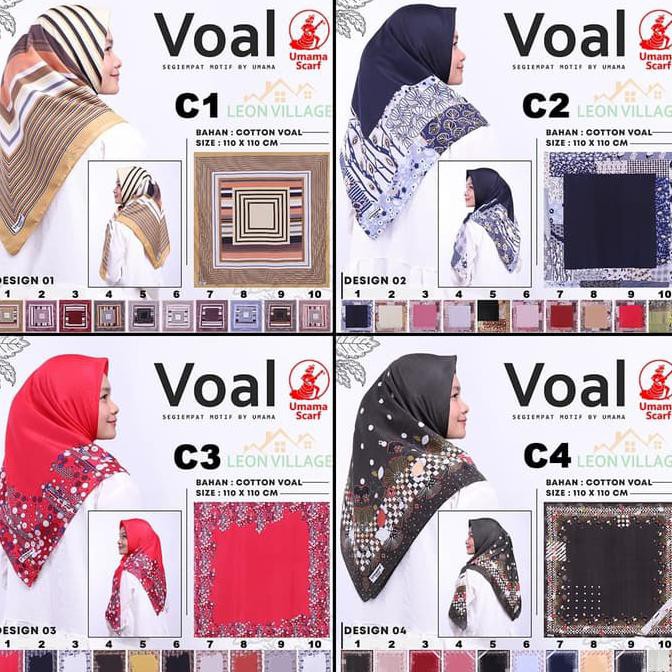 Grosir Kerudung Voal C Umama Scarf Hijab Jilbab Segi Empat Motif