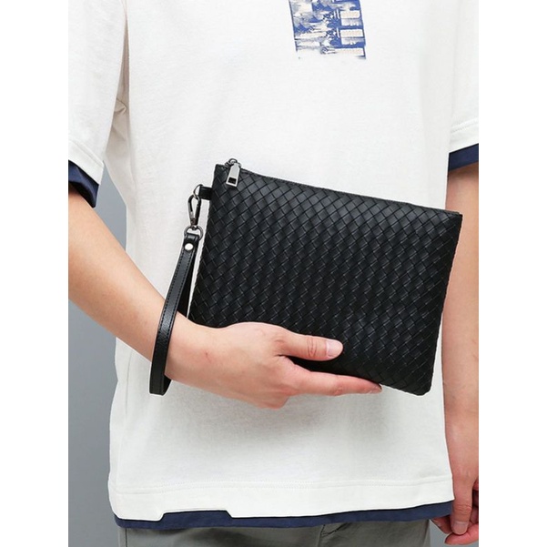 Clutch Bag Pria Wanita Anyam- Tas Tangan Unisex- Pouch Bag