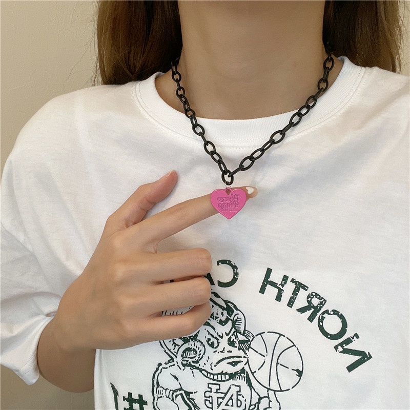 Love Necklace Accessories Trendy Korean Hip-hop Personality Retro