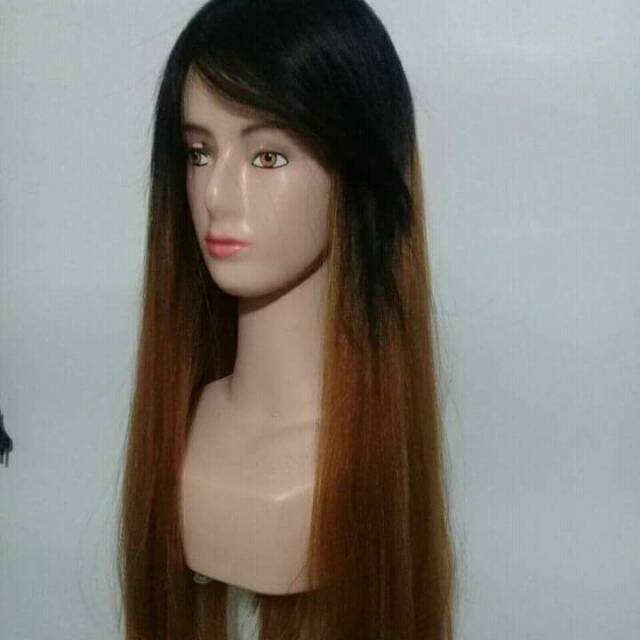 Wig ombre Human hair rambut asli