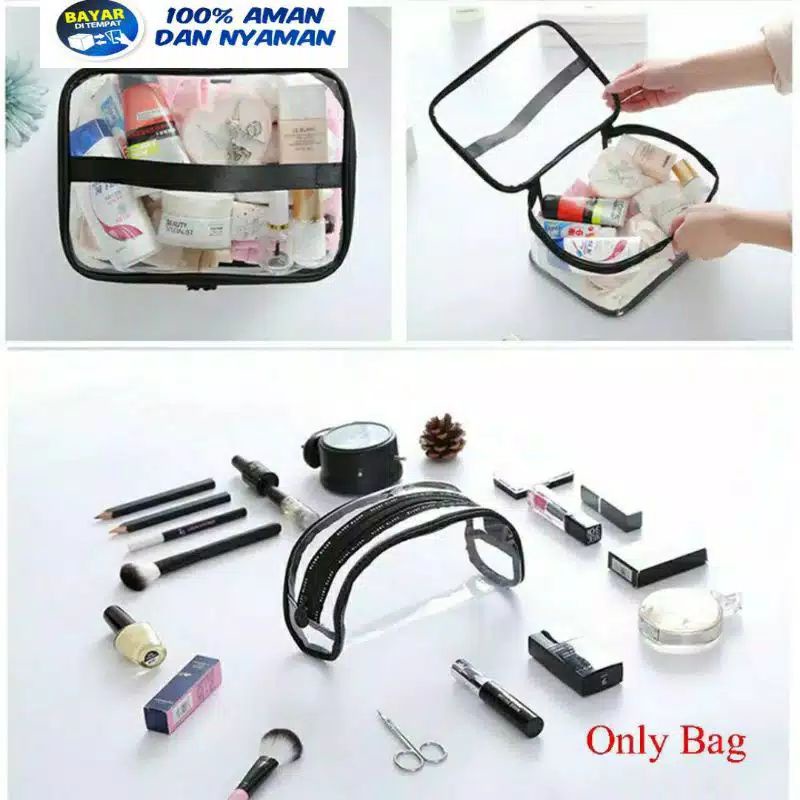 Transparant Bag Travel - Pouch Kosmetik PVC - Pouch Transparan