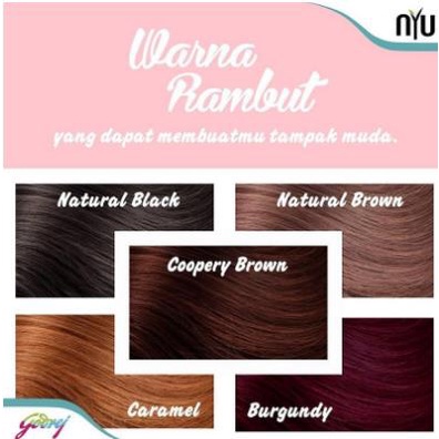 * NCC * Nyu Hair Color Pewarna Semir Rambut No Amonia Long Lasting Colour Permanen