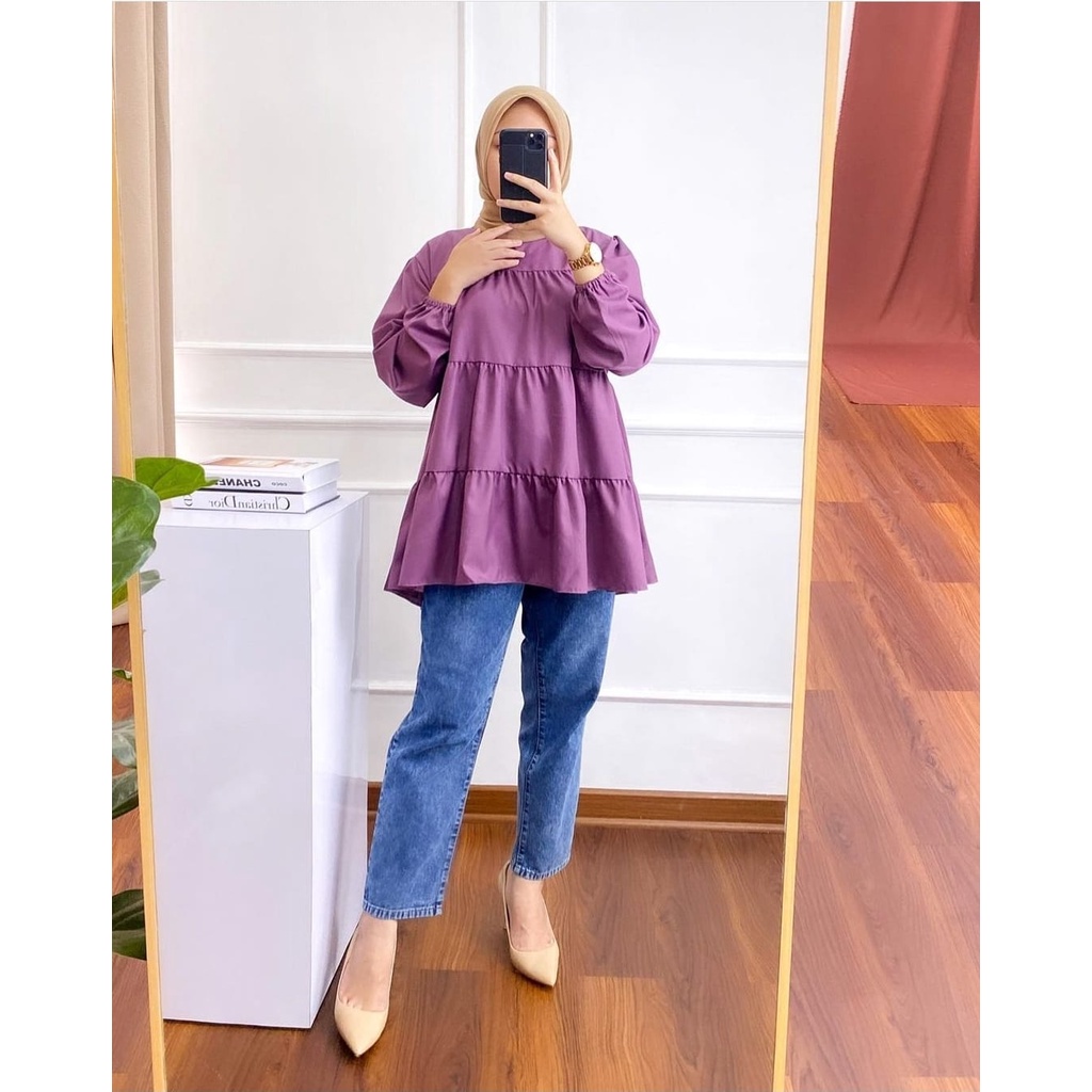 OCTOPUS BLOUSE REMPEL / BLOUSE KATUN POPLIN MODEL REMPEL SUSUN / BLOUSE REMPEL / BLOUSE KATUN POLOS 