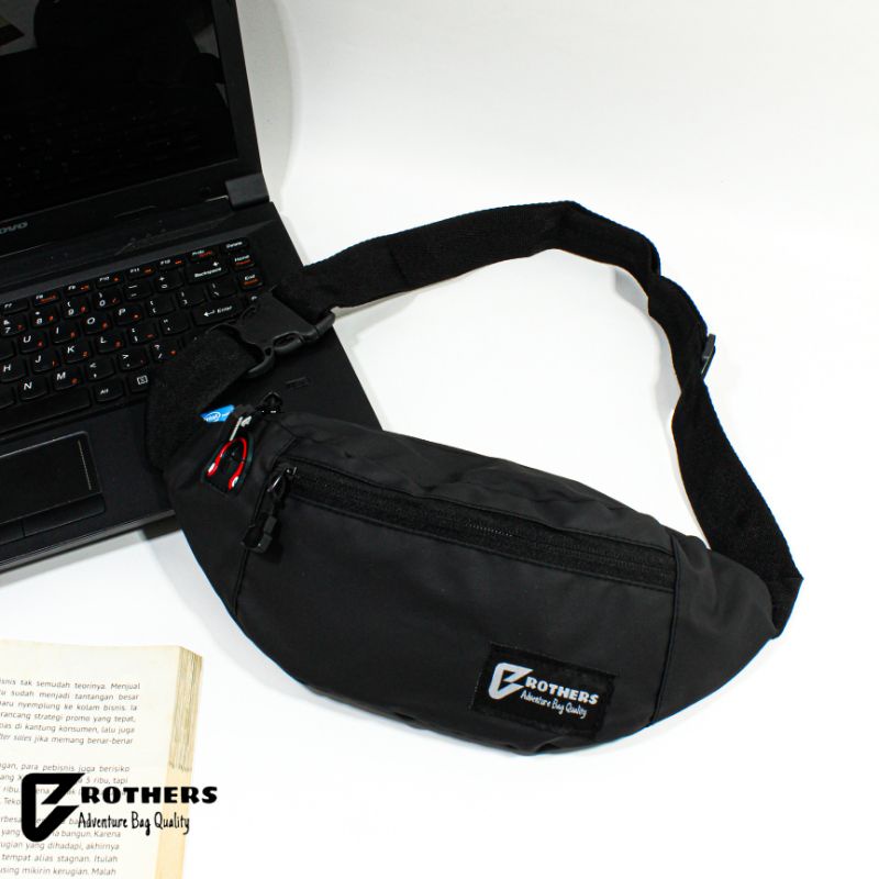 Tas Selempang Pinggang Pria BROTHERS ORI Waterproof WaistBag Pria Anti Air Anti Sobek Premium