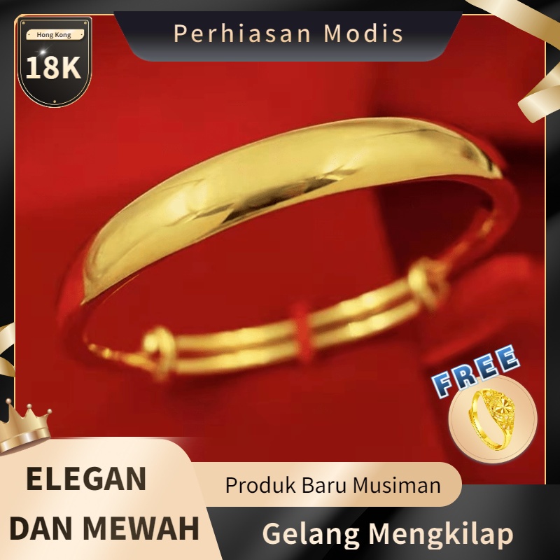 Gelang Emas Wanita Hong Kong Fashion Sederhana Gelang Hadiah Ulang Tahun-4