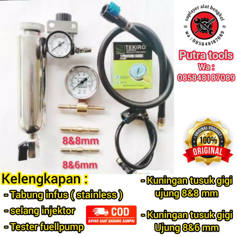 tabung infus injektor injeksi tester fuelpump universal tekiro